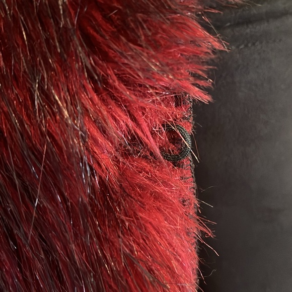 Faust coat. black with red faux fur lining. - Picture 10 of 13